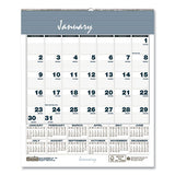 Bar Harbor Wirebound Monthly Wall Calendar, 6 X 7, Blue, 2021