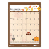 100% Recycled Seasonal Academic Wall Calendar, 12 X 16.5, 2021-2022