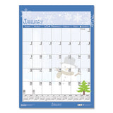 100% Recycled Seasonal Academic Wall Calendar, 12 X 16.5, 2021-2022