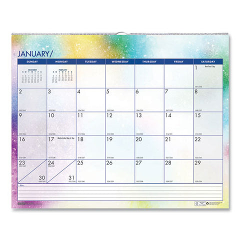 100% Recycled Cosmos Wall Calendar, 14.88 X 12, 2022