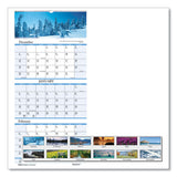 Recycled Scenic Compact Three-month Wall Calendar, 8 X 17, 2020-2022