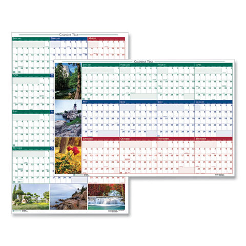 Recycled Earthscapes Nature Scene Reversible Yearly Wall Calendar, 24 X 37, 2021