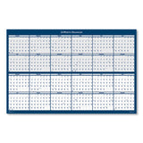 Reversible-erasable Two Year Wall Calendar, 24 X 37, Blue, 2021-2022