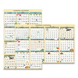 100% Recycled Seasonal Laminated Wall Calendar, 24 X 37, 2022