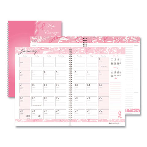 Recycled Breast Cancer Awareness Monthly Planner-journal, 10 X 7, Pink, 2021