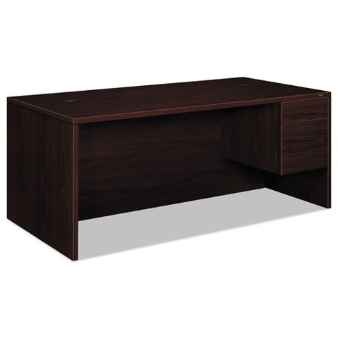 10500 Series "l" Workstation Right Pedestal Desk With 3-4 Height Pedestal, 72" X 36" X 29.5", Mahogany