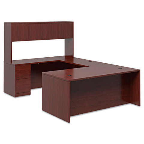 10500 Series Full-height Left Pedestal Credenza, 72w X 24d X 29.5h, Mahogany