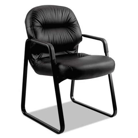 Pillow-soft 2090 Series Guest Arm Chair, 31.25" X 35.75" X 36", Black Seat-black Back, Black Base