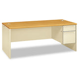 38000 Series Right Pedestal Desk, 72" X 36" X 29.5", Harvest-putty