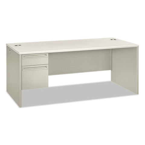 38000 Series Left Pedestal Desk, 72" X 36" X 30", Light Gray-silver