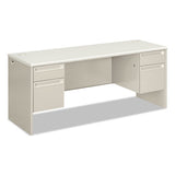 38000 Series Kneespace Credenza, 72w X 24d X 29.5h, Silver Mesh-light Gray