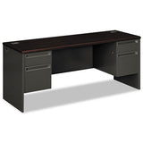 38000 Series Kneespace Credenza, 72w X 24d X 29.5h, Mahogany-charcoal