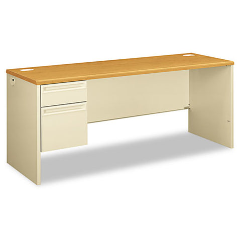 38000 Series Left Pedestal Credenza, 72w X 24d X 29.5h, Harvest-putty