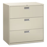 600 Series Three-drawer Lateral File, 42w X 18d X 39.13h, Light Gray