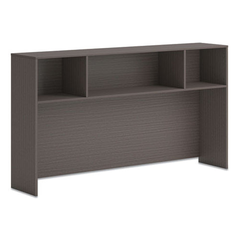 Mod Desk Hutch, 3 Compartments, 72w X 14d X 39.75h, Slate Teak