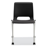 Motivate Four-leg Stacking Chair, Onyx Seat-black Back, Platinum Base, 2-carton