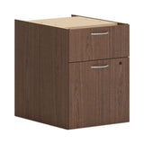 Mod Support Pedestal, Left Or Right, 2-drawers: Box/file, Legal/letter, Sepia Walnut, 15" X 20" X 20"