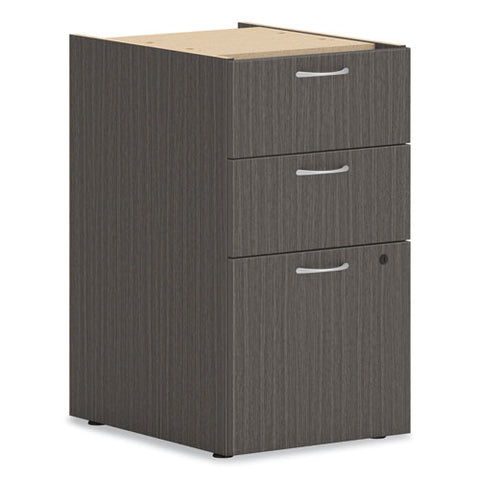 Mod Support Pedestal, Left Or Right, 3-drawers: Box/box/file, Legal/letter, Slate Teak, 15" X 20" X 28"