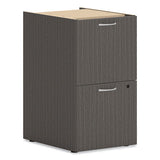 Mod Support Pedestal, Left Or Right, 2 Legal/letter-size File Drawers, Slate Teak, 15" X 20" X 28"