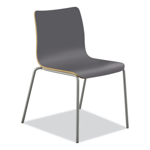 Ruck Laminate Chair, Supports Up To 300 Lb, 18" Seat Height, Charcoal Seat/back, Silver Base, Ships In 7-10 Business Days