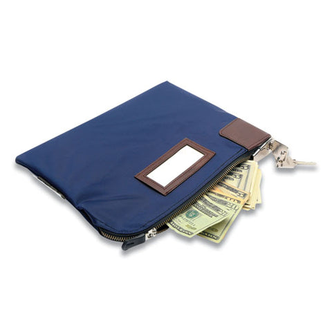 Key Lock Deposit Bag With 2 Keys, 1.2 X 11.2 X 8.7, Vinyl, Navy Blue