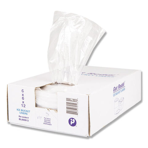 Ice Bucket Liner Bags, 3 Qt, 0.5 Mil, 6" X 12", Clear, 1,000-carton