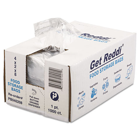 Food Bags, 16 Oz, 0.68 Mil, 4" X 8", Clear, 1,000-carton