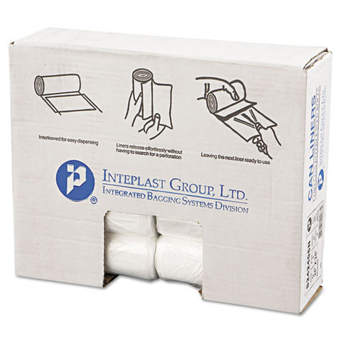 High-density Commercial Can Liners, 10 Gal, 6 Microns, 24" X 24", Natural, 1,000-carton