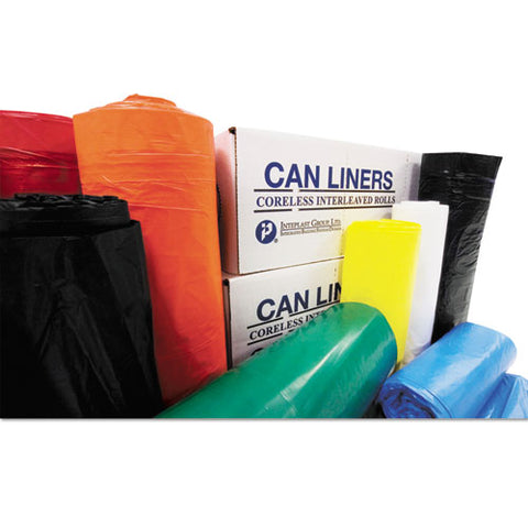 High-density Interleaved Commercial Can Liners, 60 Gal, 12 Microns, 38" X 60", Black, 200-carton