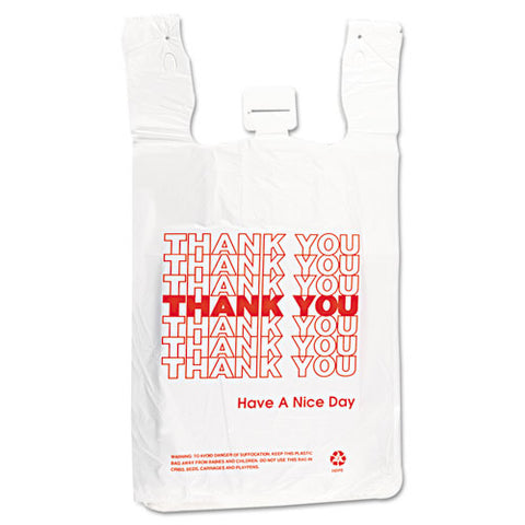 Hdpe T-shirt Bags, 14 Microns, 12" X 23", White, 500-carton