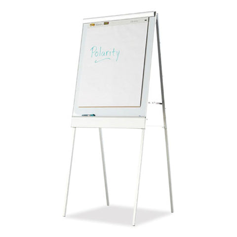 Polarity Height Adjustable Dry Erase Flipchart Easel, 30 X 20-31 X 50-74 Easel, 30 X 38 Board, White Surface, Silver Frame