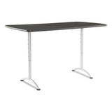 Arc Sit-to-stand Tables, Rectangular Top, 36w X 72d X 30-42h, Graphite-silver