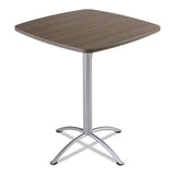 Iland Table, Contour, Square Bistro Style, 36" X 36" X 42", Natural Teak-silver