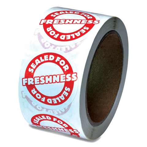 Tamper Seal Label, 2" Dia, Red-white, 500-roll, 4 Rolls-carton