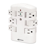 Wall Mount Surge Protector, 6 Outlets, 2160 Joules, White