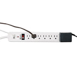 Surge Protector, 7 Outlets, 4 Ft Cord, 1080 Joules, White