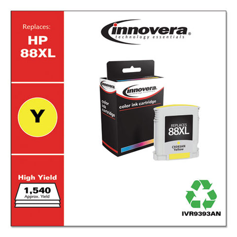 Remanufactured Yellow High-yield Ink, Replacement For Hp 88xl (c3939an), 1,540 Page-yield