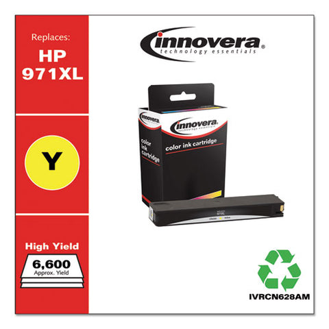 Remanufactured Yellow High-yield Ink, Replacement For Hp 971xl (cn628am), 6,600 Page-yield