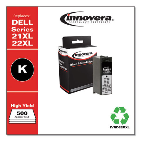 Remanufactured Black High-yield Ink, Replacement For Dell 21xl-22xl (330-5885), 500 Page-yield