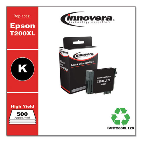 Remanufactured Black High-yield Ink, Replacement For Epson T200xl (t200xl120), 500 Page-yield