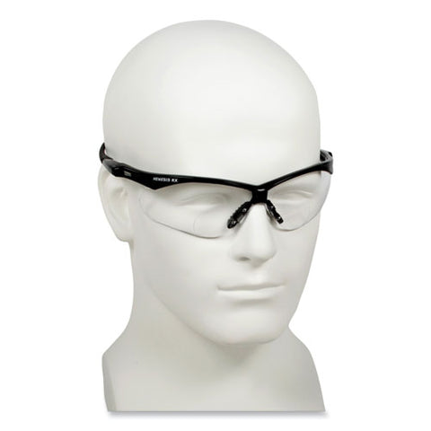 V60 Nemesis Rx Reader Safety Glasses, Black Frame, Clear Lens, +3.0 Diopter Strength, 12-carton