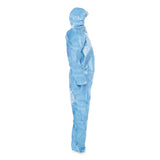 A65 Zipper Front Flame-resistant Hooded Coveralls, Elastic Wrist And Ankles, Blue, X-large, 25-carton