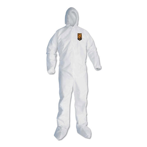 A30 Elastic Back And Cuff Hooded Coveralls, Medium, White, 25-carton