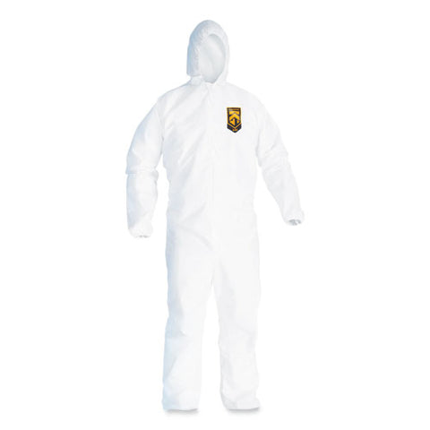 A20 Breathable Particle Protection Coveralls, Elastic Back, Hood, Medium, White, 24-carton