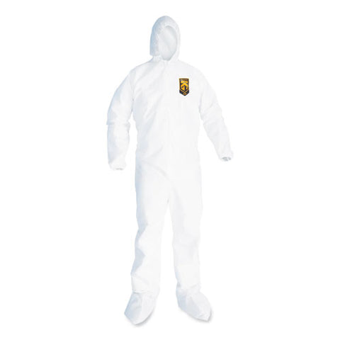 A20 Breathable Particle Protection Coveralls, Elastic Back, Hood And Boots, Large, White, 24-carton