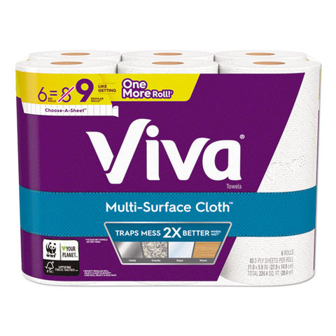 Multi-surface Cloth Choose-a-sheet Kitchen Roll Paper Towels 1-ply, 11 X 5.9, White, 83-roll, 6 Rolls-pack, 4 Packs-carton