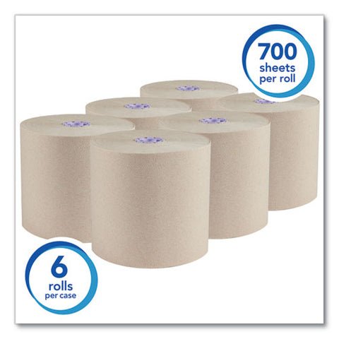 Essential 100% Recycled Fiber Hard Roll Towel, 1.75" Core, Brown, 8" X 700 Ft, 6-carton