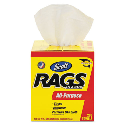 Rags In A Box, Pop-up Box, 10 X 12, White, 200-box