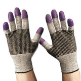 G60 Purple Nitrile Gloves, 240mm Length, Large-size 9, Black-white, 12 Pair-ct