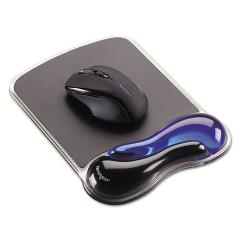 Duo Gel Wave Mouse Pad Wrist Rest, Blue